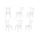 Ver imagem 2 de Conjunto 6 Cadeiras Madeira Maciça Tauari Cross Laqueado X Texas