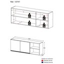 Ver imagem 3 de Armário de Cozinha Aéreo 150cm 2 Portas Veneza Multimóveis V3741 Preto/branco