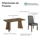 Ver imagem 4 de Conjunto Sala de Jantar Tampo de Vidro 6 Cadeiras Rustic/silver Madrid Madesa