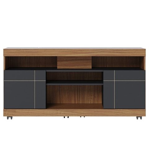 Rack Bancada Tv 47 Pol 136 Cm Yara Noce Milano Preto Colibri