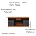 Ver imagem 4 de Rack Bancada Tv 47 Pol 136 Cm Yara Noce Milano Preto Colibri
