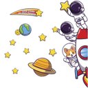 Ver imagem 1 de Adesivo de Porta Decorativo Infantil Astronauta Bem Vindo