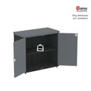 Ver mais imagens de Armário Baixo para Escritório com 2 Portas Pivotantes PE40 Cinza/Preto/Grafito