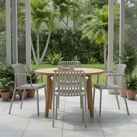 Conjunto 4 Cadeiras Empilhaveis Praia Tulum Fratini