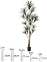 Ver imagem 1 de Planta Artificial Arvore Dracena Marginata C/pote Pu X522 Verde 2,5cm