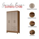 Ver imagem 3 de Guarda Roupa Solteiro Chile e Cômoda Georgia Carvalho Fendi – Moval