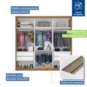 Ver imagem 5 de Guarda Roupa Casal 3 Portas de Correr 4 Gavetas Cronos Minastex Freijó