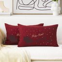 Ver imagem 2 de Almofada Algodão Retangular Natal 01 30x50cm Vermelha FASTLAR Almofada Retangular Capa com enchiment