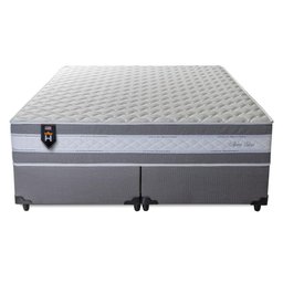 Conjunto Cama Box Super King c/ Molas Ensacadas Alpine Cinza 193x203x65  - 9
