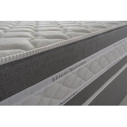 Conjunto Cama Box Super King c/ Molas Ensacadas Alpine Cinza 193x203x65  - 7
