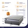 Conjunto Cama Box Super King c/ Molas Ensacadas Alpine Cinza 193x203x65  - 4