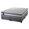 Conjunto Cama Box Super King c/ Molas Ensacadas Alpine Cinza 193x203x65  - 8