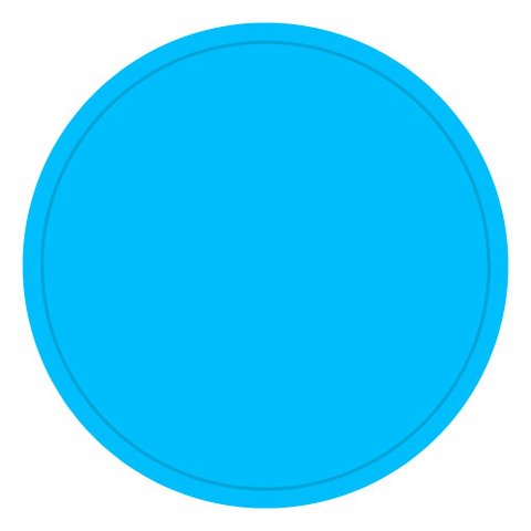 Placa Redonda com Canaleta Azul 30 X 1 Azul Om Silva