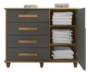 Ver imagem 4 de Cômoda Sapateira Grécia com Chave 1 Porta Ripado Flex - 4 Cores:cinamomo/grafite