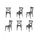 Ver imagem 2 de Conjunto 6 Cadeiras Madeira Maciça Tauari Cross Laqueado X Texas