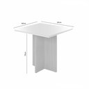 Ver imagem 2 de Mesa Sala de Jantar Robusta Tampo com Vidro 90x90cm Cinamomo/Grafite