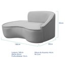 Ver imagem 5 de Kit Divã Recamier Orgânico Marrocos 180cm Lado Esquerdo e 2 Poltronas Amore Linho Cinza Claro