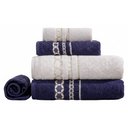 Ver imagem 1 de Jogo de Toalhas de Banho Algodão 5 Peças Completo Romance Sonhare Sultan Marinho e Fendi