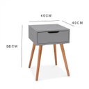Ver imagem 4 de Kit 2 Mesas de Cabeceira Retrô Pés Palito Memphis Laqueado Cinza