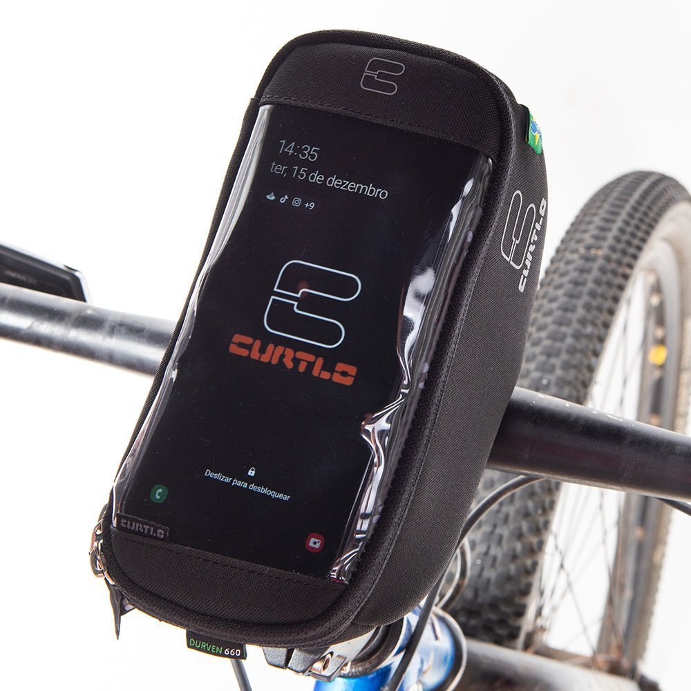 Bolsa De Guidão para Bicicleta Curtlo Bag Bike Impermeável Touch Phone Plus 0,5L Preto - 5