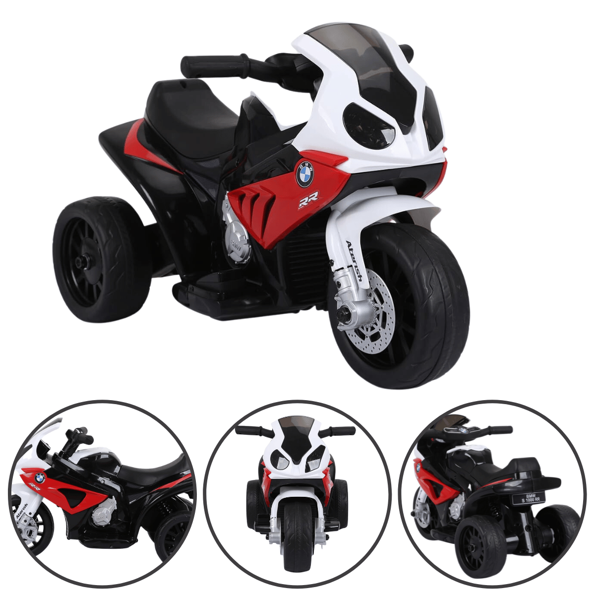 Mini Moto Triciclo Elétrica Infantil Bmw S1000rr Vermelha Esportiva 6v Zippy Toys