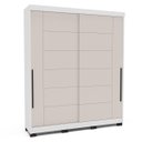 Ver imagem 2 de Roupeiro Solteiro Lisboa 2 Portas de Correr 177x213cm Branco/Creme 240844