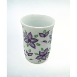 Moringa em Porcelana Floral Roxo e Verde Cerâmica Maria Sofia - 4