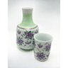 Moringa em Porcelana Floral Roxo e Verde Cerâmica Maria Sofia - 3