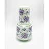 Moringa em Porcelana Floral Roxo e Verde Cerâmica Maria Sofia - 1