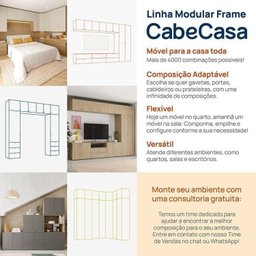 Estante Multiuso Livreiro 3 Módulos 10 Portas 3 Gavetas Frame Cabecasa MadeiraMadeira - 2