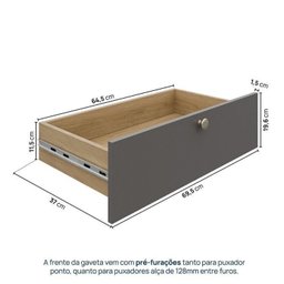 Estante Multiuso Livreiro 3 Módulos 10 Portas 3 Gavetas Frame Cabecasa MadeiraMadeira - 8