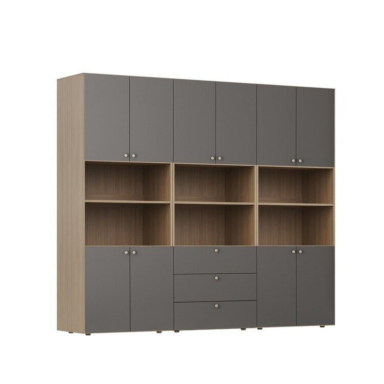 Estante Multiuso Livreiro 3 Módulos 10 Portas 3 Gavetas Frame Cabecasa MadeiraMadeira - 12