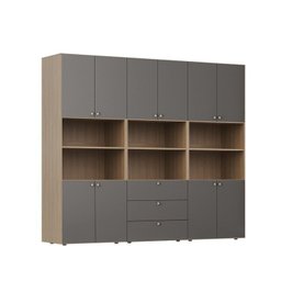 Estante Multiuso Livreiro 3 Módulos 10 Portas 3 Gavetas Frame Cabecasa MadeiraMadeira - 12