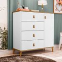 Ver imagem 4 de Cômoda e Sapateira Jujuba 4 Gavetas em Mdf Alta Qualidade:branco