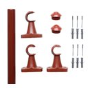 Ver imagem 2 de Kit Varão Para Cortina 2,50 Metros 28Mm Mogno Compacto