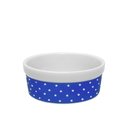 Ver imagem 2 de Kit Comedouro e Bebedouro de Porcelana 300ml Azul Bolinhas