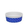 Kit Comedouro e Bebedouro de Porcelana 300ml Azul Bolinhas - 2
