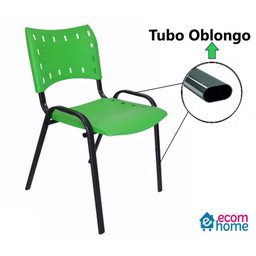Kit com 10 Cadeiras Iso para Escola Escritório Comércio Verde Base Preta Ecomhome - 7