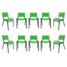 Kit com 10 Cadeiras Iso para Escola Escritório Comércio Verde Base Preta Ecomhome - 2