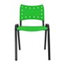 Kit com 10 Cadeiras Iso para Escola Escritório Comércio Verde Base Preta Ecomhome - 4