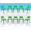 Ver imagem 1 de Kit com 10 Cadeiras Iso para Escola Escritório Comércio Verde Base Preta Ecomhome