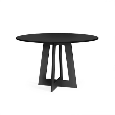 Mesa de Jantar Redonda 90cm 4 Lugares Montreal MDF Preto - Straub Web