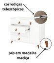 Ver imagem 3 de Cômoda Decor Infantil Juvenil Quarto 4 Gavetas 1 Porta Retrô Pés Madeira:branco