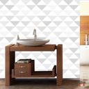 Ver imagem 3 de Papel de Parede Estampa Triângulo Cinza Branco Autocolante 3mx58cm Sala