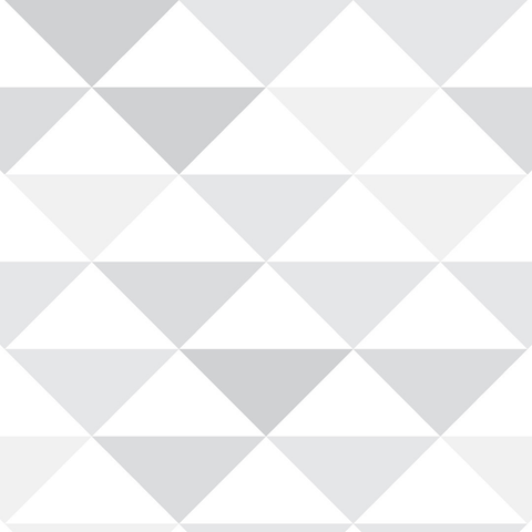 Papel de Parede Estampa Triângulo Cinza Branco Autocolante 3mx58cm Sala