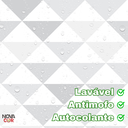 Ver imagem 4 de Papel de Parede Estampa Triângulo Cinza Branco Autocolante 3mx58cm Sala