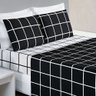 Jogo de Lençol Cama King 4 Peças 200 Fios Micropercal Austin:Preto - 2