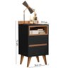 Conjunto Mesa de Cabeceira 2 Gavetas -alamo- Cm - Preto/nature - 6