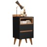 Conjunto Mesa de Cabeceira 2 Gavetas -alamo- Cm - Preto/nature - 4