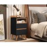 Conjunto Mesa de Cabeceira 2 Gavetas -alamo- Cm - Preto/nature - 2
